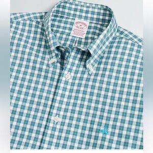 BrooksBrothers Madison Casual Button Down Shirt - Teal 100% cotton